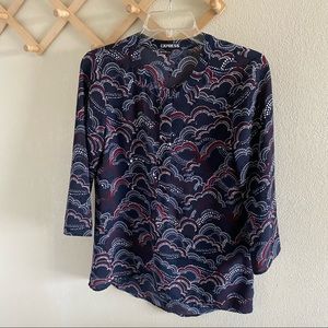 Express Blue and burgundy women’s Blouse Size S